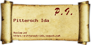 Pittersch Ida névjegykártya